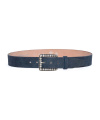 Damen-Vario-Gürtel 4cm Nubuc Struktur -Blue