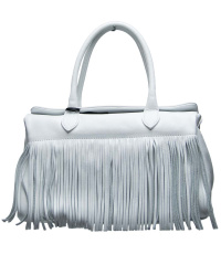 Popcorn-Milano-Lamm-Nappa-Leder-Henkeltasche Fb. white
