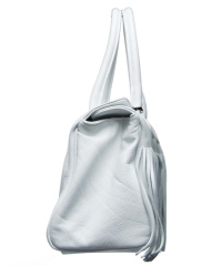 Popcorn-Milano-Lamm-Nappa-Leder-Henkeltasche Fb. white