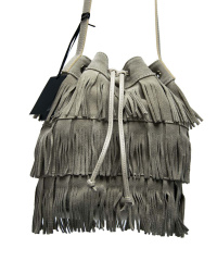 Popcorn-Milano-Damen-Leather-Pouch-Fransen Fb.GREY