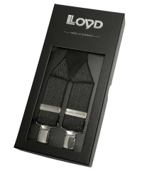 LLOYD Men’s Belts Hosenträger »35 mm Streifen Lederrückenteil« (Schachtelpack, 1-St., mit Sichtfenster) silberfarbene Metall-Clips