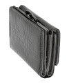 Damen-Geldbörse-RFID-Middle-Kroko-Design 9 CC-Slots und Bügel-Kleinfach 14,5x9,5x3,5 cm Grau