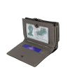 Damen-Geldbörse-RFID-Middle-Kroko-Design 9 CC-Slots und Bügel-Kleinfach 14,5x9,5x3,5 cm Grau
