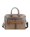 Bugatti Perfo Leder Businesstasche für Damen und Herren mit 15" Laptopfach, Arbeitstasche Aktentasche Große Bürotasche, Braun