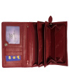 Money Maker Damen Portemonnaie Geldbörse Geldbeutel Leder 16 Karten, Farbe:Rot