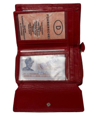 Money Maker Damen Leder Geldbörse Portemonnaie Geldbeutel RFID, Farbe:Rot