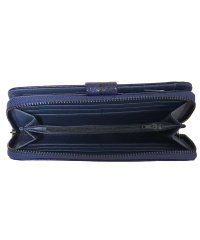 Damen-Geldbörse-PU Reißverschluss BLUE SNAKE Large