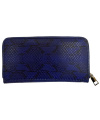 Damen-Geldbörse-PU Reißverschluss BLUE SNAKE Large