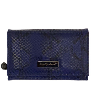 Damen-Geldbörse-PU Reißverschluss BLUE SNAKE Midle