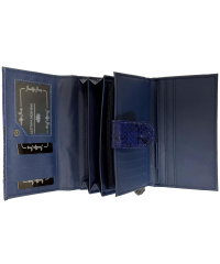 Damen-Geldbörse-PU Reißverschluss BLUE SNAKE Midle