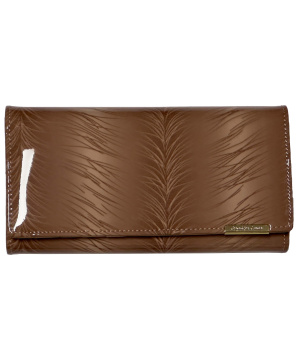 Damen-Geldbörse RFID-Glanz-Design 8  CC-Slots und Reißverschluss-Kleingeldfach Beige