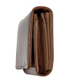 Damen-Geldbörse RFID-Glanz-Design 8  CC-Slots und Reißverschluss-Kleingeldfach Beige