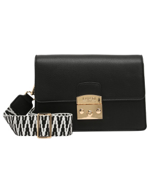 L.CREDI Damen-Flap-Bag KIARA Tornistertasche mit Zierschloss
