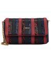L.CREDI Damen-Cross-Bag LEONORA Flapbag Blau-rot