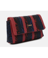 L.CREDI Damen-Cross-Bag LEONORA Flapbag Blau-rot