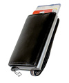 M002 J.JONES Lift-Off-Kreditkartenetui-Minibörse-Geld-Börse RFID SAFE, schwarz 10x7x2,5