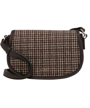L.CREDI Damen-Umhängetasche LENETTE Flapbag braun