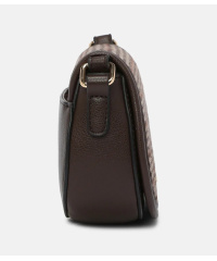 L.CREDI Damen-Umhängetasche LENETTE Flapbag braun
