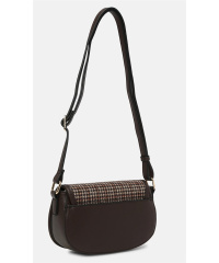 L.CREDI Damen-Umhängetasche LENETTE Flapbag braun