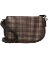 L.CREDI Damen-Umhängetasche LENETTE Flapbag braun