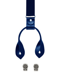 LLOYD-Hosenträger 25 mm uni navy Lederrückenteil und Roll-Clips
