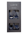 LLOYD-Hosenträger 25 mm uni navy Lederrückenteil und Roll-Clips