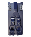 LLOYD-Hosenträger 25 mm uni navy Lederrückenteil und Roll-Clips