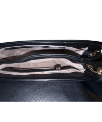 L.CREDI Damen Umhängetasche RABIA | Cross-Bag Schwarz mit Floral-Print