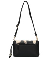 L.CREDI Damen Umhängetasche RABIA | Cross-Bag Schwarz mit Floral-Print