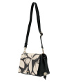 L.CREDI Damen Umhängetasche RABIA | Cross-Bag Schwarz mit Floral-Print