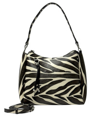 SEIDENFELT Damen-Midi-Hobo SANDVE Schultertasche-Zebra