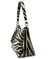 SEIDENFELT Damen-Midi-Hobo SANDVE Schultertasche-Zebra