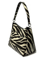 SEIDENFELT Damen-Midi-Hobo SANDVE Schultertasche-Zebra