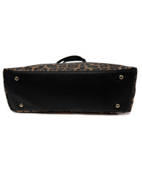 L.CREDI Damen Shopper SALENA – Elegante Nylon-Handtasche im Wild-Look – Leopard Braun-Mix