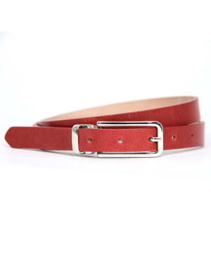 Damen-Vollleder-Gürtel 2 cm rot
