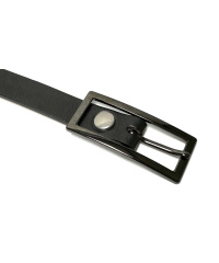 Damen-Gürtel 2 cm schwarz Rahmenschließe