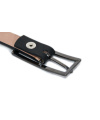 Damen-Gürtel 2 cm schwarz Rahmenschließe